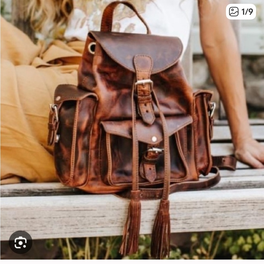 Mini backpack Freebird by Steven Brett in Cognac